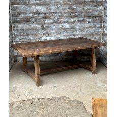 Fantastic Vintage Rustic Teak Large Dining Table