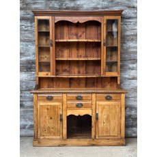 Beautiful Art Nouveau Waxed Pine Glazed Dresser