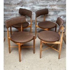 Retro G-Plan Teak Framed Upholstered Dining Chairs Retro G-Plan Teak Framed Upholstered Dining Chairs