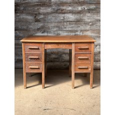 Antique Art Deco Limed Oak Kneehole Desk Antique Art Deco Limed Oak Kneehole Desk