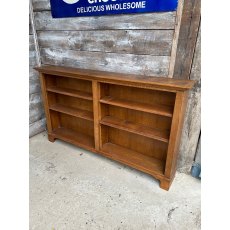 Antique Circa 1900 Solid Oak Low & Wide Bookcase Antique Circa 1900 Solid Oak Low & Wide Bookcase