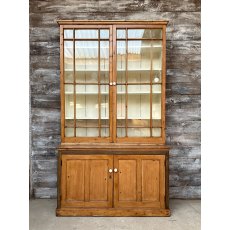 Charming Antique Victorian Waxed Pine Glazed Dresser Charming Antique Victorian Waxed Pine Glazed Dresser