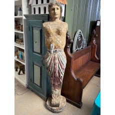 Vintage Hand Carved & Painted Wooden Figurehead Vintage Hand Carved & Painted Wooden Figurehead