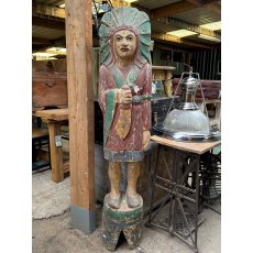 Vtg Hand Carved & Painted Native With A Slightly Confused Expression Vtg Hand Carved & Painted Native With A Slightly Confused Expression