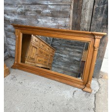 Vintage Large Carved Pine Overmantel Mirror Vintage Large Carved Pine Overmantel Mirror