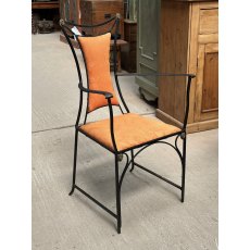 Unusual Mid Century Iron Framed Armchair Unusual Mid Century Iron Framed Armchair
