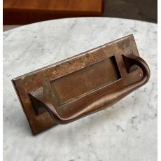 Antique Victorian Bronze Letter Plate & Pull Handle Antique Victorian Bronze Letter Plate & Pull Handle