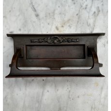 Beautiful Art Nouveau Bronze Ribbon Letter Plate & Handle Beautiful Art Nouveau Bronze Ribbon Letter Plate & Handle