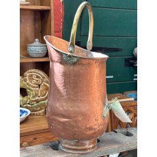 Unusual Victorian Copper Tall Coal Scuttle Unusual Victorian Copper Tall Coal Scuttle