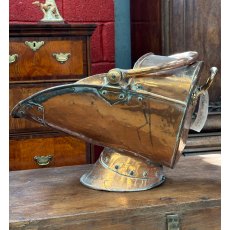 Antique 19th Century Riveted Copper Coal Scuttle Antique 19th Century Riveted Copper Coal Scuttle