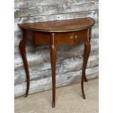 Antique c1900 French Marquetry Topped Half Table Antique c1900 French Marquetry Topped Half Table