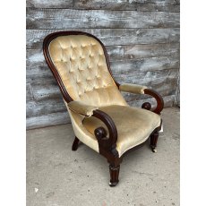 Antique Victorian Mahogany Framed Armchair Antique Victorian Mahogany Framed Armchair