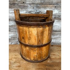 Beautiful Antique Heavy Iron Bound Bucket Beautiful Antique Heavy Iron Bound Bucket