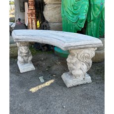 Reclaimed Weathered Composite Stone Garden Bench Reclaimed Weathered Composite Stone Garden Bench