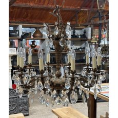 Beautiful Antique Large Gilded Bronze Chandelier c1920 Beautiful Antique Large Gilded Bronze Chandelier c1920