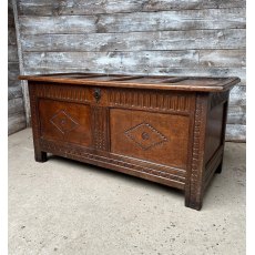 Antique Early 18th Century English Oak Coffer Chest Antique Early 18th Century English Oak Coffer Chest
