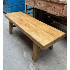 Farmhouse Solid Chunky Pine Pig Bench Farmhouse Solid Chunky Pine Pig Bench