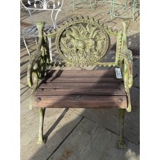 Cast Iron Dog Bench With Wooden Seat - Small Cast Iron Dog Bench With Wooden Seat - Small