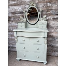 Elegant Painted Chest Of Drawers with Vanity Mirror Elegant Painted Chest Of Drawers with Vanity Mirror