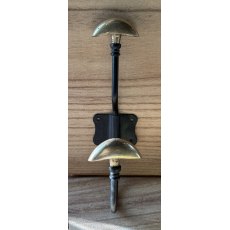 Black Metal Brass End Hat & Coat Hook Black Metal Brass End Hat & Coat Hook