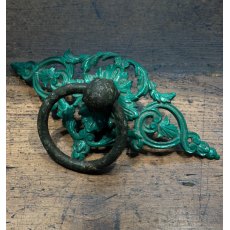 Antique 19th Century Painted Iron Door Pull Antique 19th Century Painted Iron Door Pull