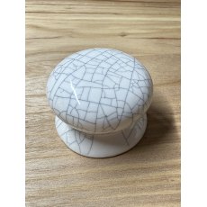 White Crackled Ceramic Cupboard Knobs - Large White Crackled Ceramic Cupboard Knobs - Large
