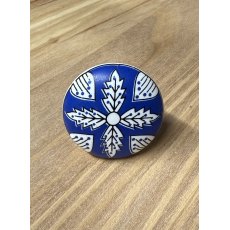 Blue Floral Round Ceramic Knob Blue Floral Round Ceramic Knob