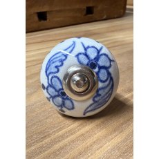 Blue Floral Round Ceramic Knobs Blue Floral Round Ceramic Knobs