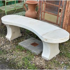 Hand Carved Sandstone Kidney Garden Bench Hand Carved Sandstone Kidney Garden Bench