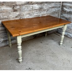 Beautiful Painted Solid Pine Farmhouse Dining Table Beautiful Painted Solid Pine Farmhouse Dining Table