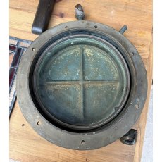 Antique Early 20th Century Brass Ships Porthole Antique Early 20th Century Brass Ships Porthole