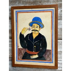 Charming 19th Century Naive Portrait Watercolour Charming 19th Century Naive Portrait Watercolour