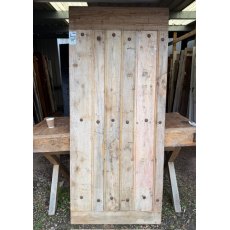 Antique French Elm Studded & Braced Door Antique French Elm Studded & Braced Door