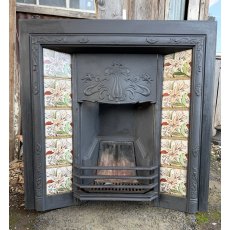 Reclaimed Large Art Nouveau Cast Iron Fireplace Reclaimed Large Art Nouveau Cast Iron Fireplace