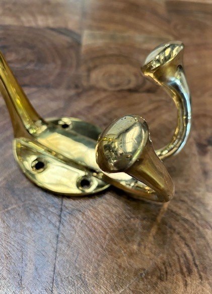 Brass coat hook - Wells Reclamation