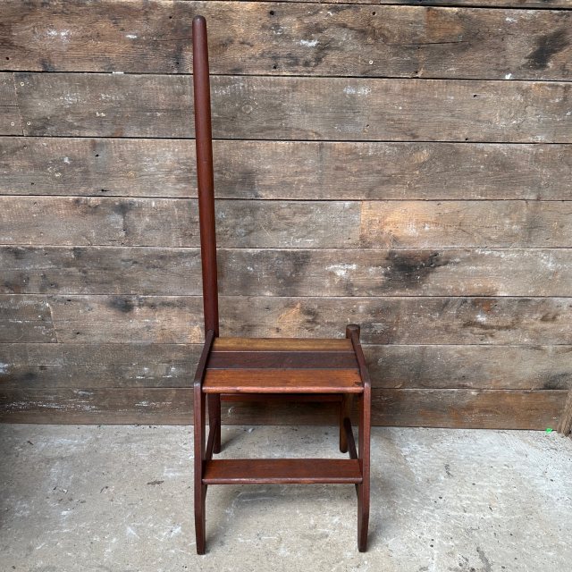 Unusual 1950's Teak Library Steps