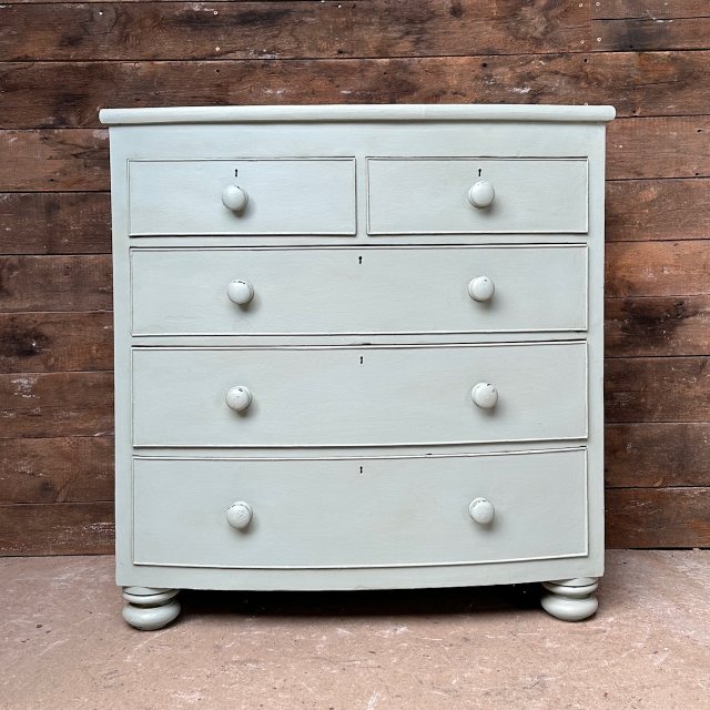 Vintage Painted Solid Wood Chest Of Drawers