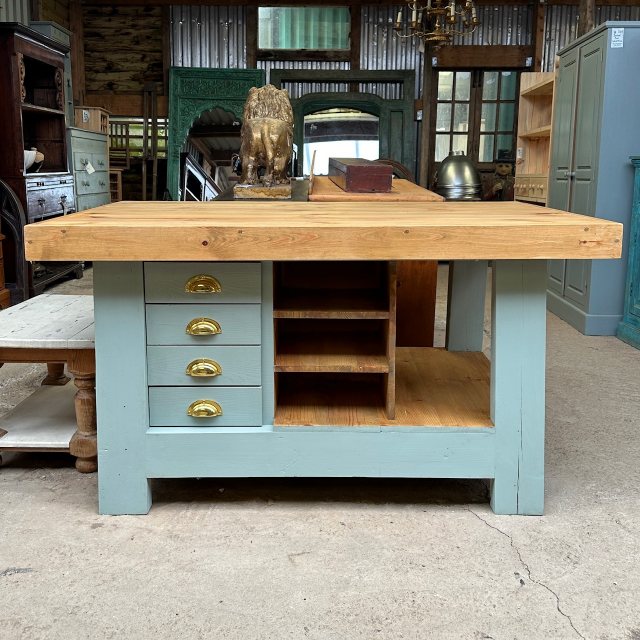 Solid Pine Painted Carpenters Bench