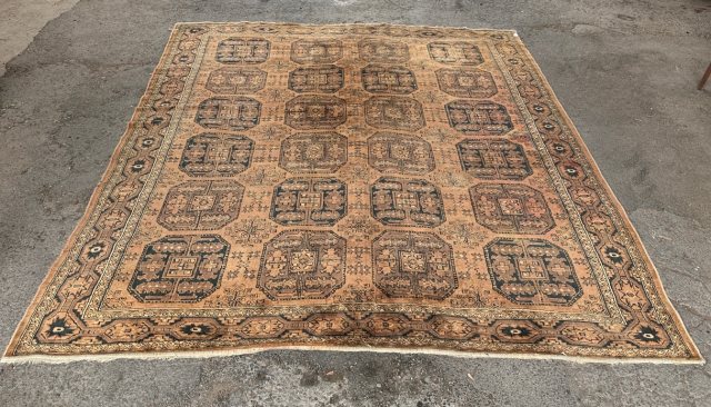 Antique Large Geometric Turkish Wool Rug