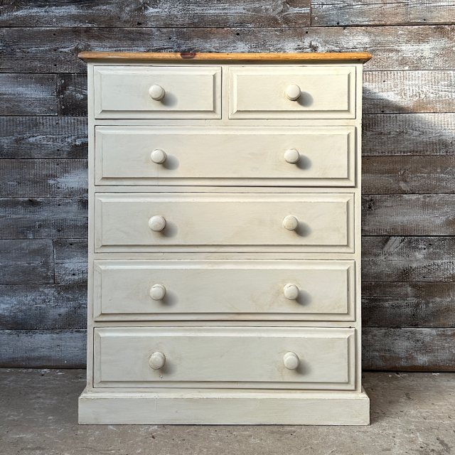 Contemporary Painted Solid Pine Chest Of Drawers