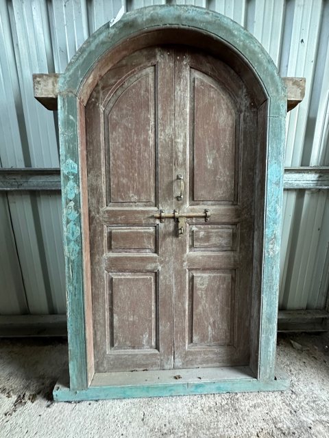 Rustic Arched Framed Teak Doors