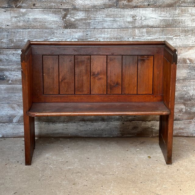 Vintage Solid Pine Short Pew Hall Bench