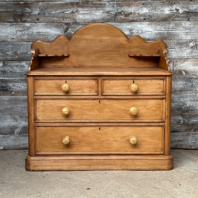 Antique Large 19th Century Waxed Pine Chest Of Drawers