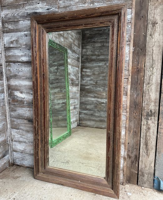 Fabulous Vintage Large Carved Teak Mirror