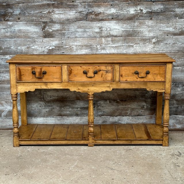 Antique Victorian Waxed Pine Farmhouse Sideboard