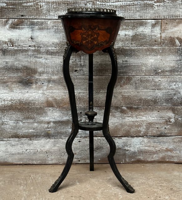 Antique Victorian Inlaid Jardiniere Pot Stand