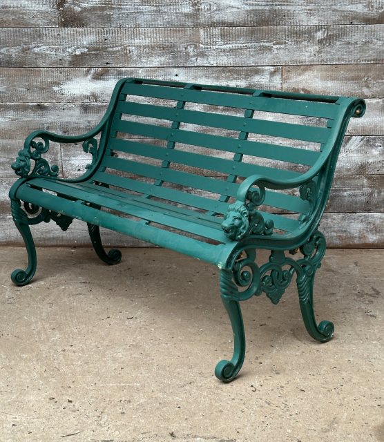 Quality Modern Cast Metal Lion Head Garden Bench