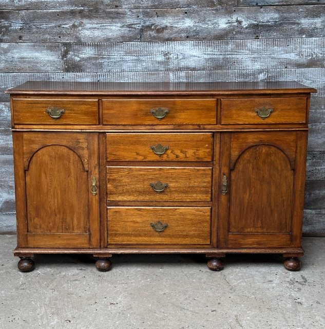 Antique Edwardian English Oak Dresser Base