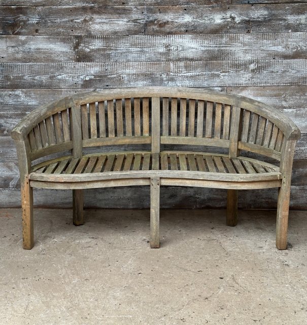 Quality Solid Teak Kidney Shaped Garden Bench