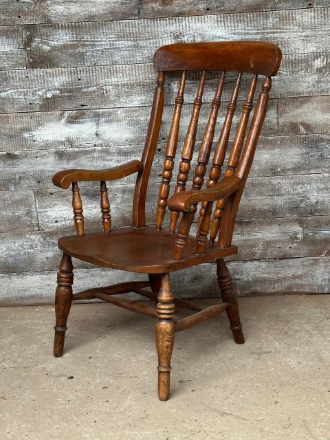 Antique & Unusually Large Victorian Windsor Armchair